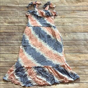 Jessica Simpson Kids Casual Dress in Peach and Gray